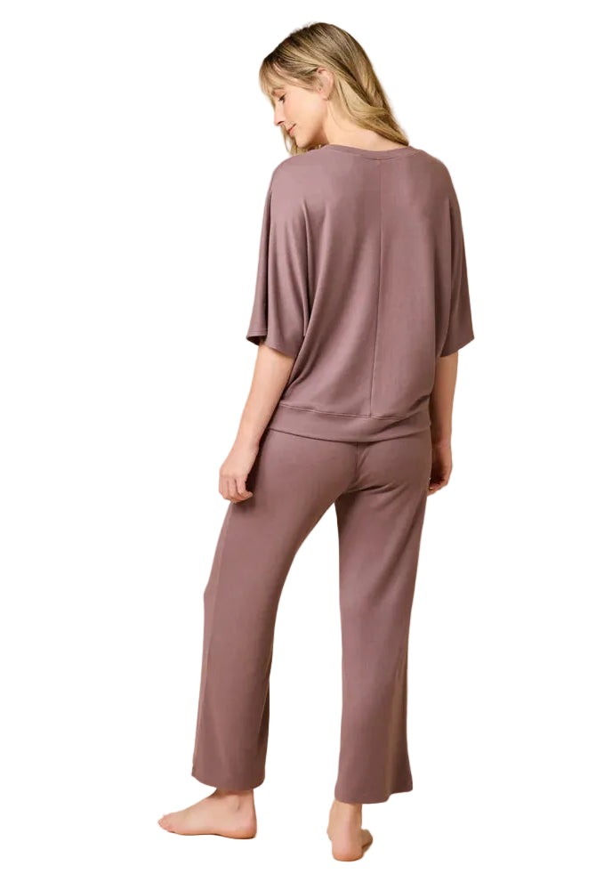 Softies Dream Jersey V-Neck & Capri Buttery Soft 2 Piece Lounge Set - Flirt!