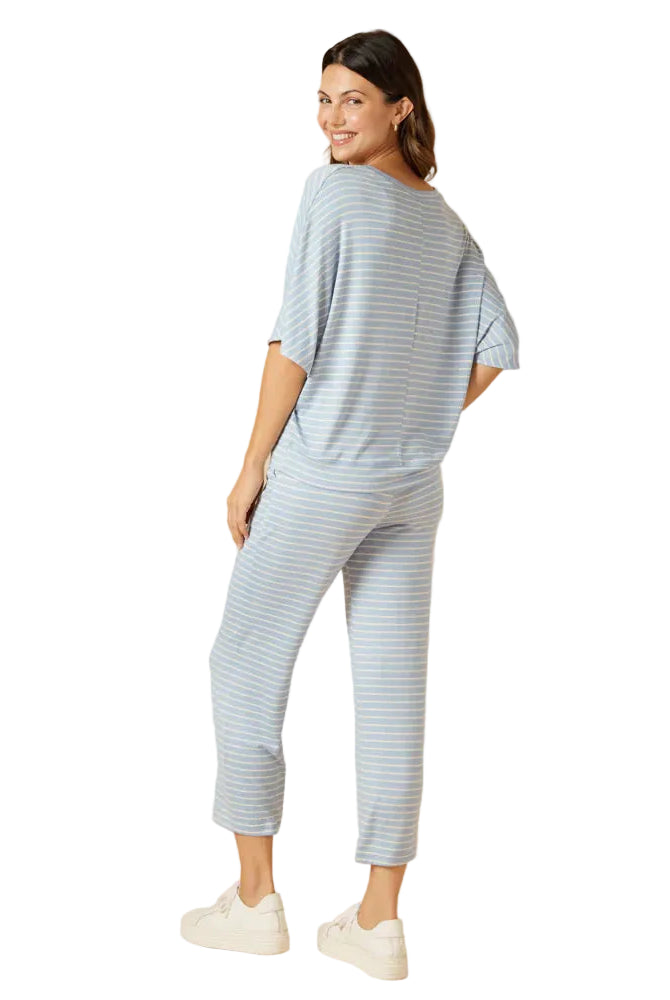 Softies Dream Jersey V-Neck & Capri Buttery Soft 2 Piece Lounge Set - Flirt!