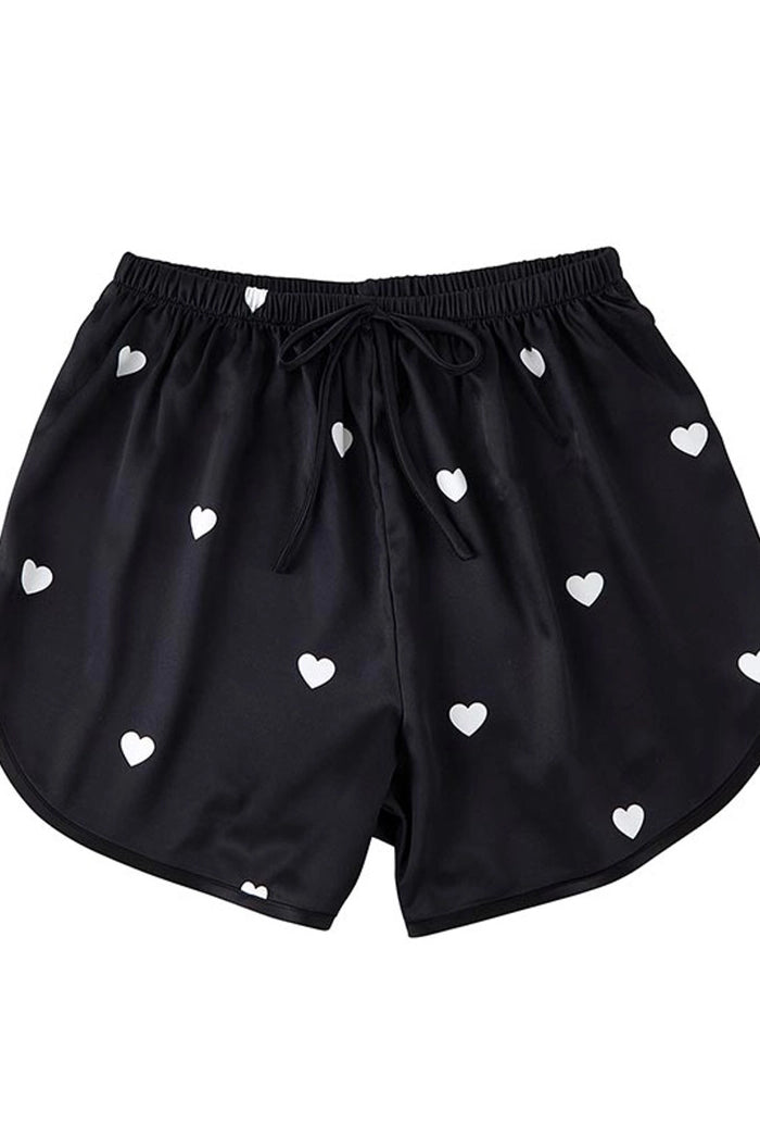 Bella Sleep + Spa Hearts 2 Piece Satin Short Pajama Set - Flirt!