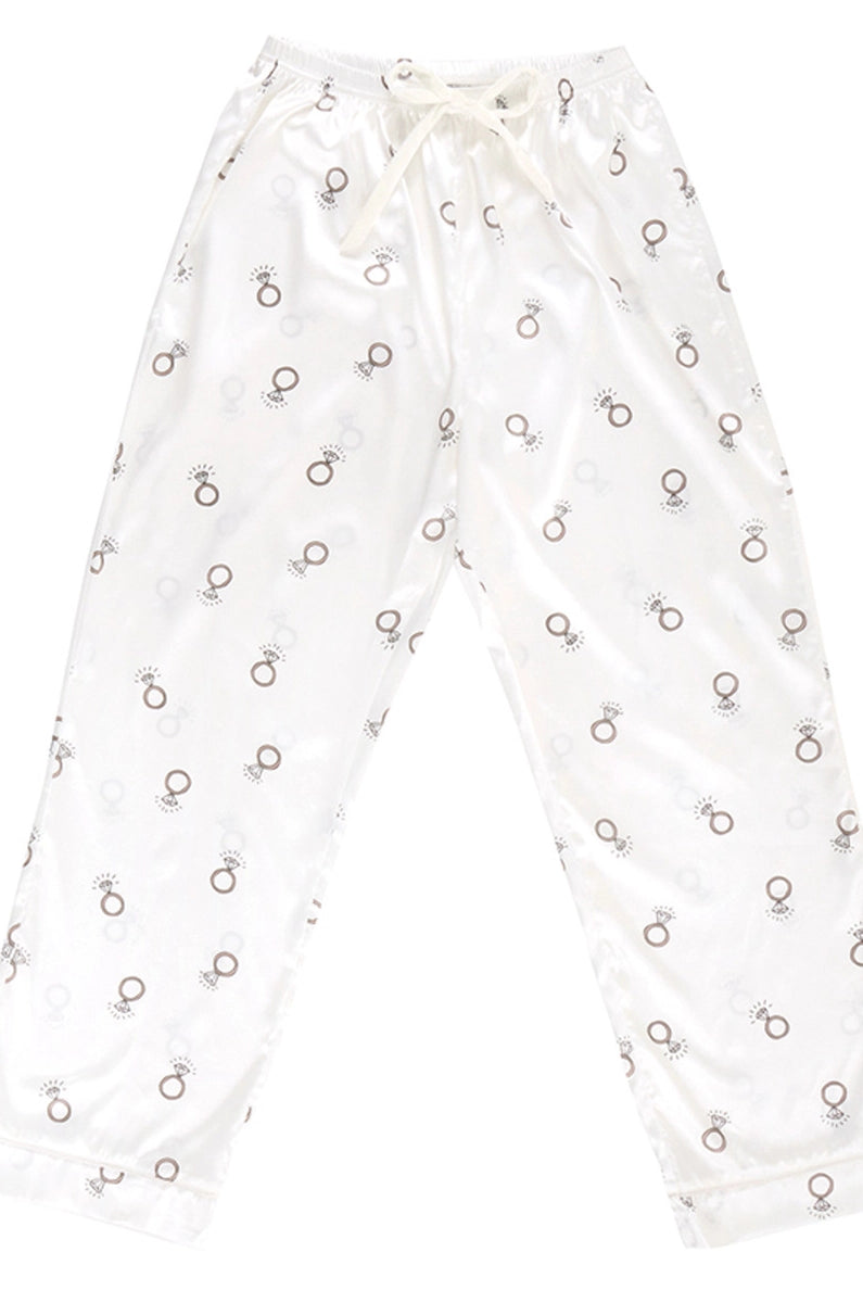 Bella Sleep + Spa Diamond Rings 2 Piece Satin Pajama Set - Flirt!