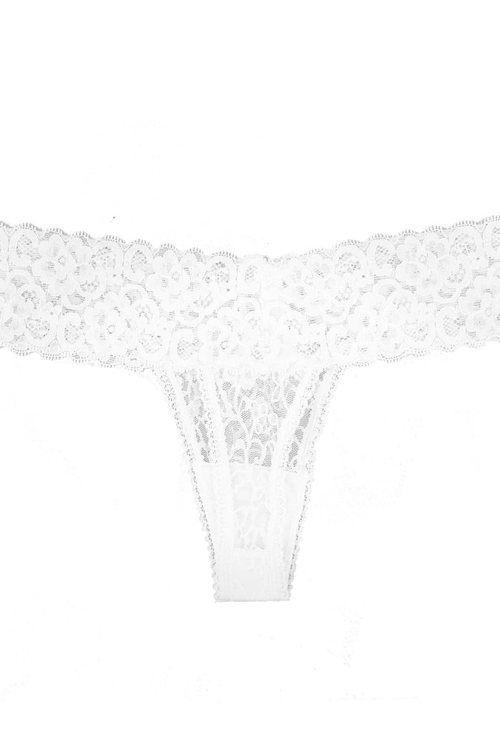 Classy Bride Darling Lace Crystal Jeweled Bridal Thong Panties - Flirt!