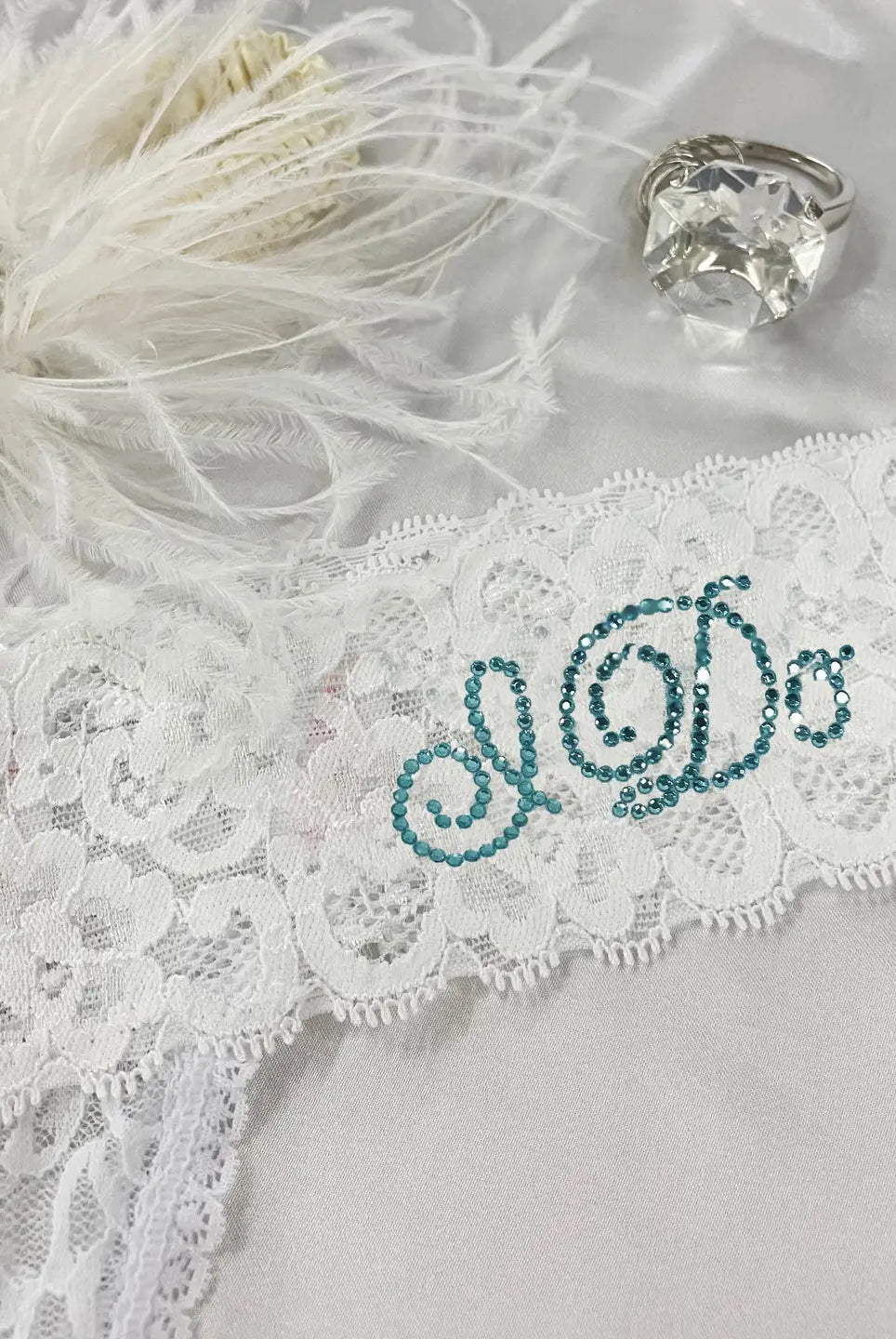 Classy Bride Darling Lace Crystal Jeweled Bridal Thong Panties - Flirt!