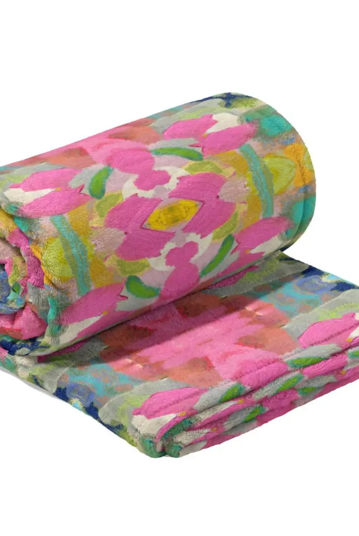 Laura Park Designs Pink Paradise Fleece Blanket - Flirt!