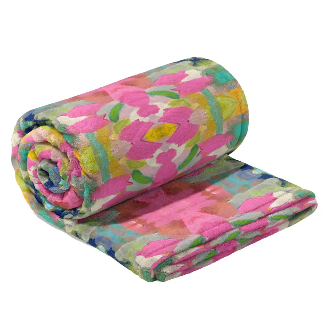 Laura Park Designs Pink Paradise Fleece Blanket - Flirt!