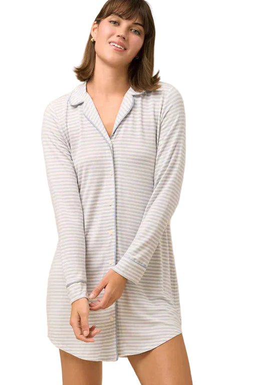 Spartina Shoreline Stripe Pajama Sleep Shirt - Flirt!