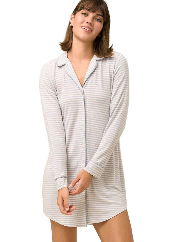 Spartina Shoreline Stripe Pajama Sleep Shirt - Flirt!