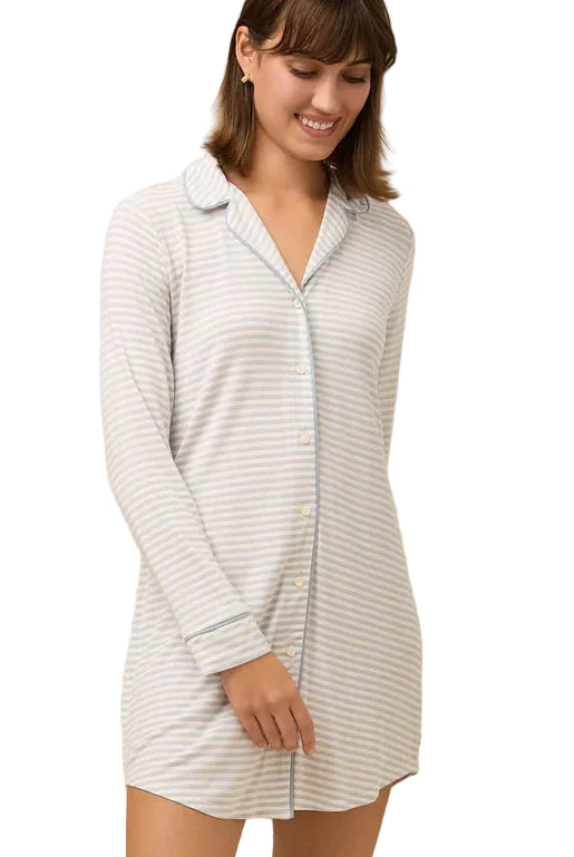 Spartina Shoreline Stripe Pajama Sleep Shirt - Flirt!