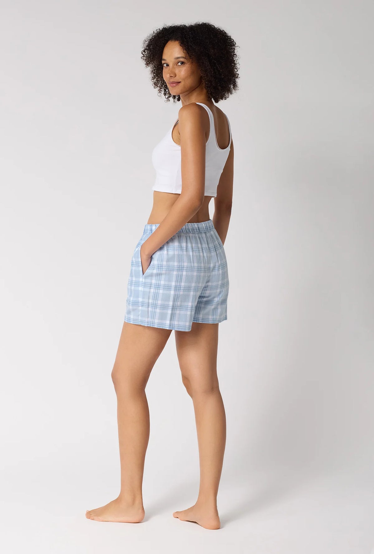 BedHead Organic Cotton Flannel Boxer Shorts - Flirt!