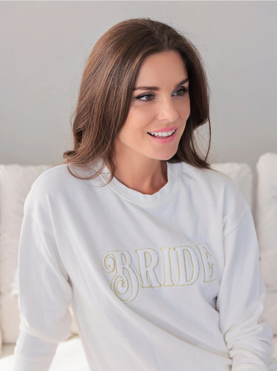 Shiraleah Ivory Bride Sweatshirt with Sherpa Lettering - Flirt!