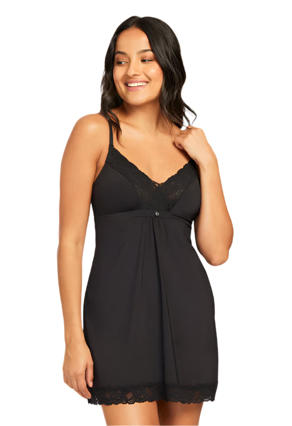 Bust Support Chemise Black - Flirt! Luxe Lingerie & Sleepwear