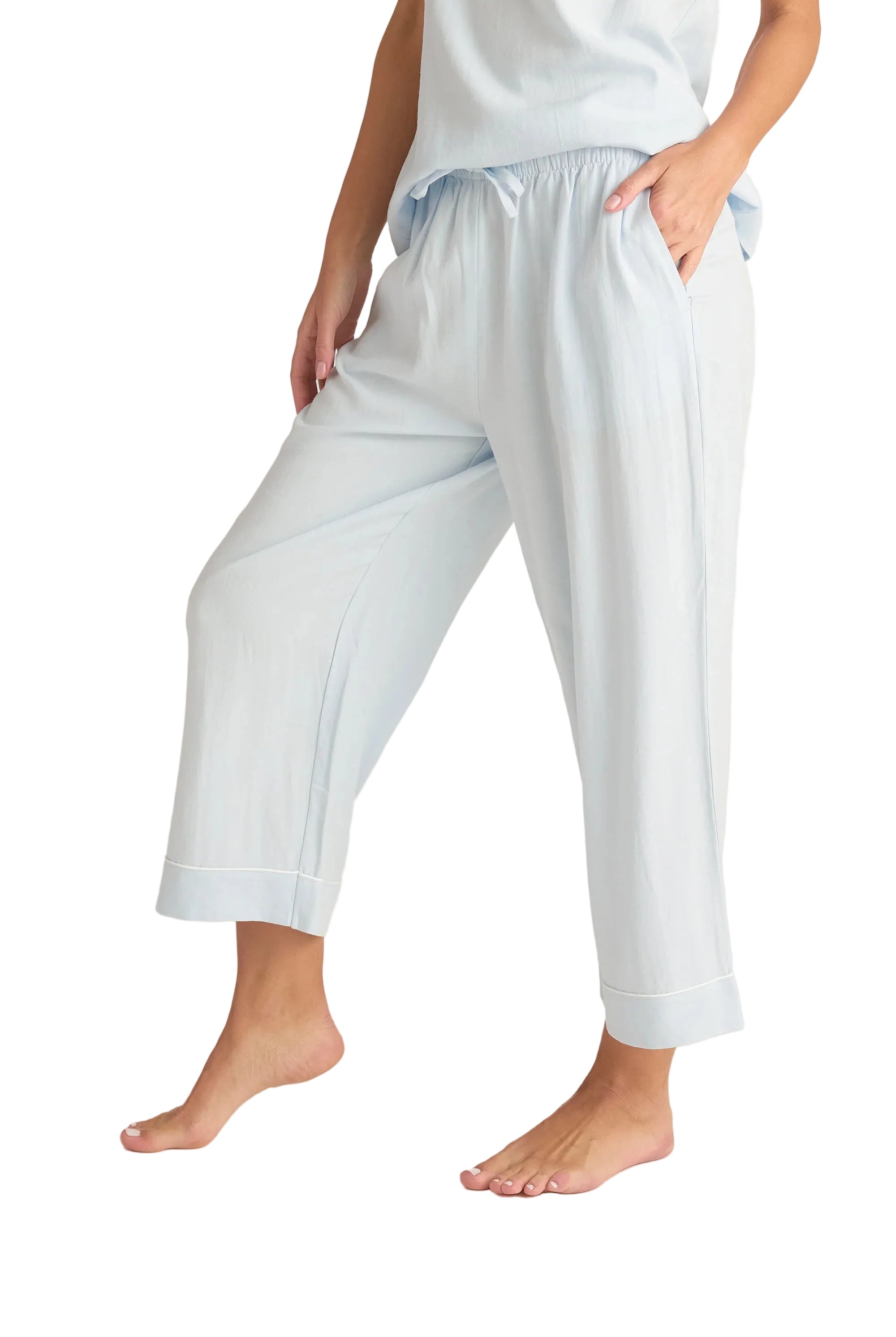 Faceplant Dreams Linen Blend PJ Capri Pant - Flirt!