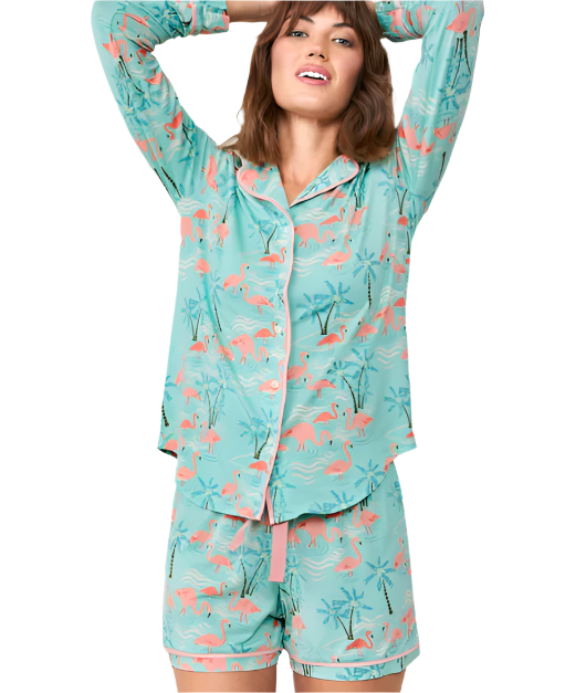Flamingo pattern Pajama Short - Flirt! Luxe Lingerie & Sleepwear