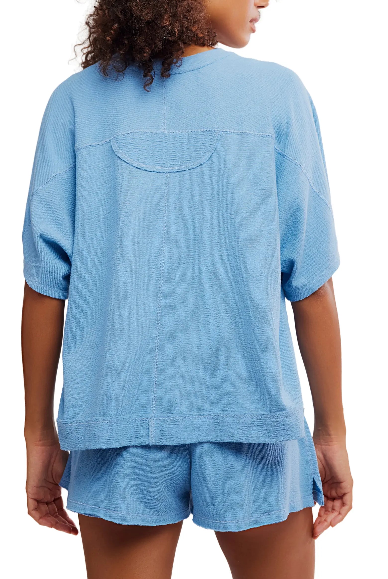 Free People Staycation Short Sleeve V-Neck Pullover - Flirt!