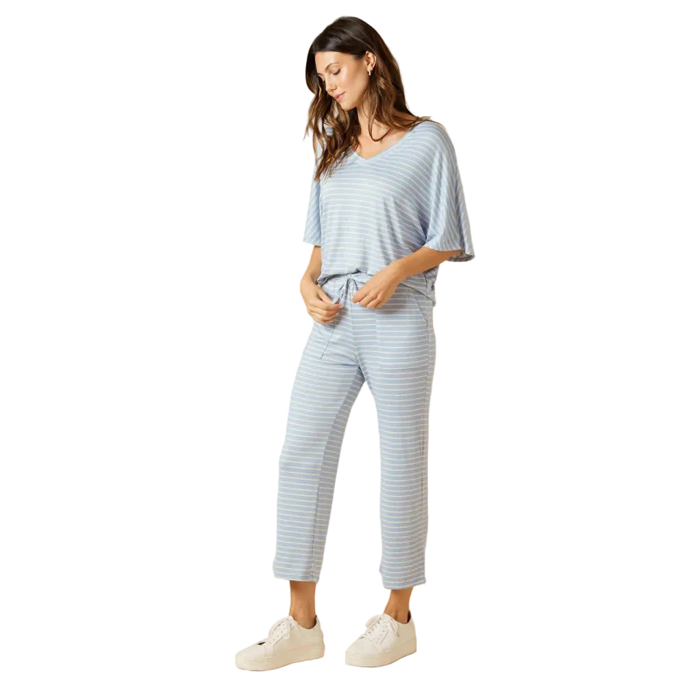 Softies Dream Jersey V-Neck & Capri Buttery Soft 2 Piece Lounge Set - Flirt! 