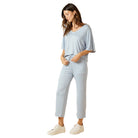 Softies Dream Jersey V-Neck & Capri Buttery Soft 2 Piece Lounge Set - Flirt! 