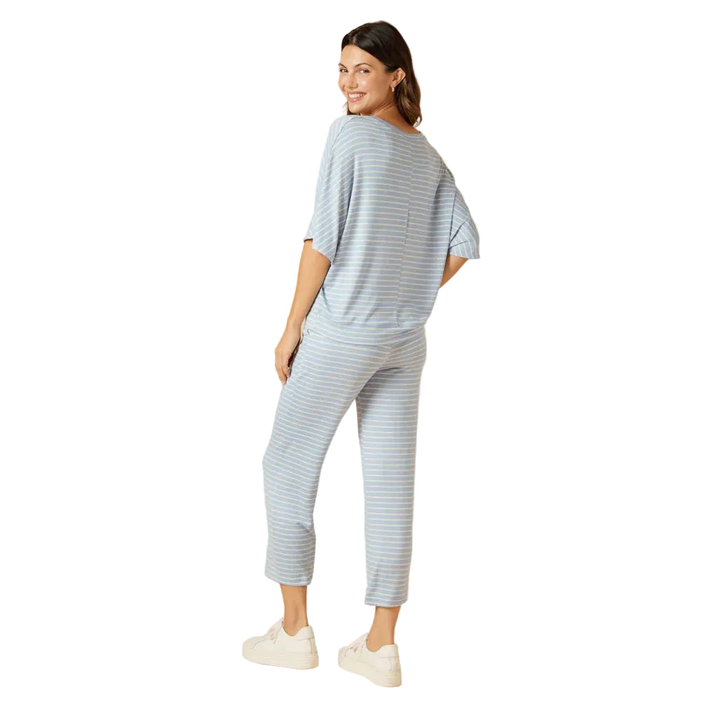 Softies Dream Jersey V-Neck & Capri Buttery Soft 2 Piece Lounge Set - Flirt! 