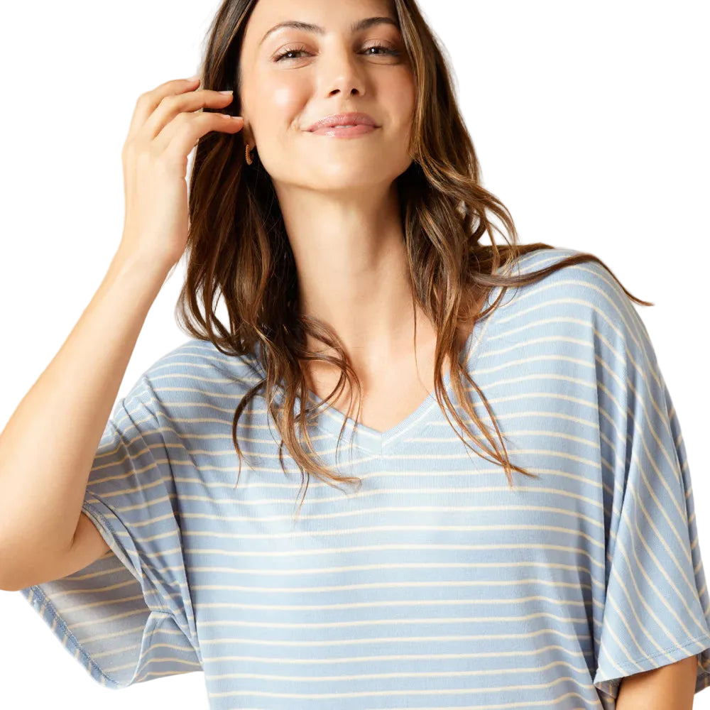 Softies Dream Jersey V-Neck & Capri Buttery Soft 2 Piece Lounge Set - Flirt! 