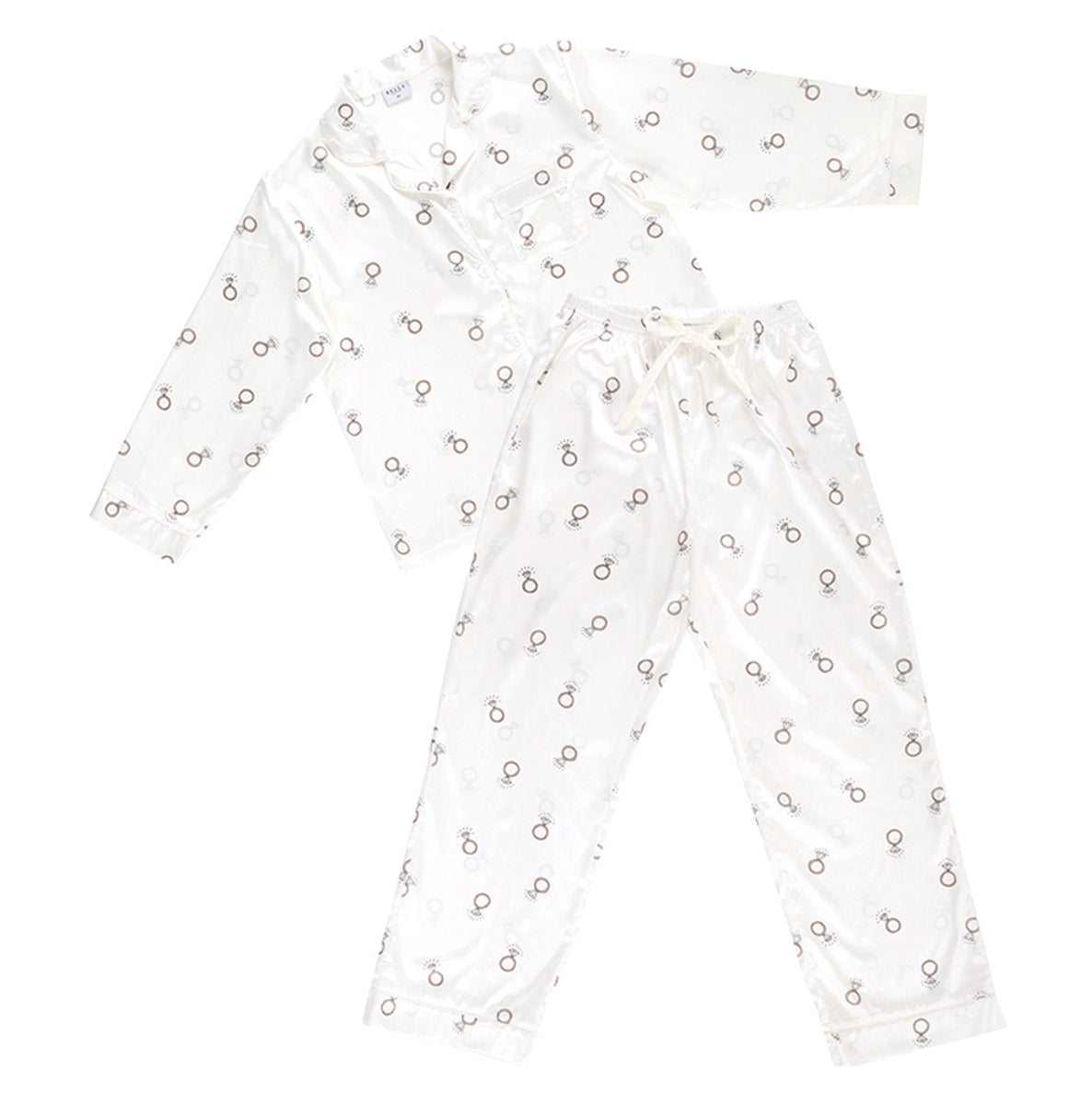Bella Sleep + Spa Diamond Rings 2 Piece Satin Pajama Set - Flirt! 