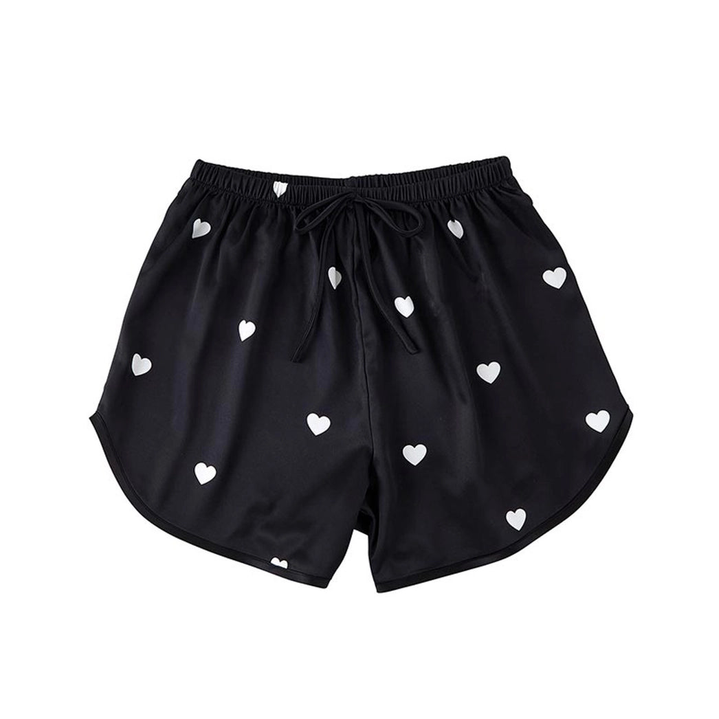 Bella Sleep + Spa Hearts 2 Piece Satin Short Pajama Set - Flirt! 