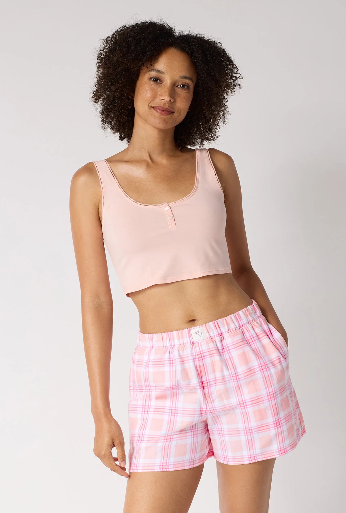 BedHead Organic Cotton Flannel Boxer Shorts - Flirt! 