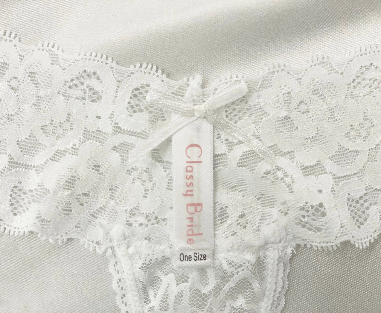 Classy Bride Darling Lace Crystal Jeweled Bridal Thong Panties - Flirt! 