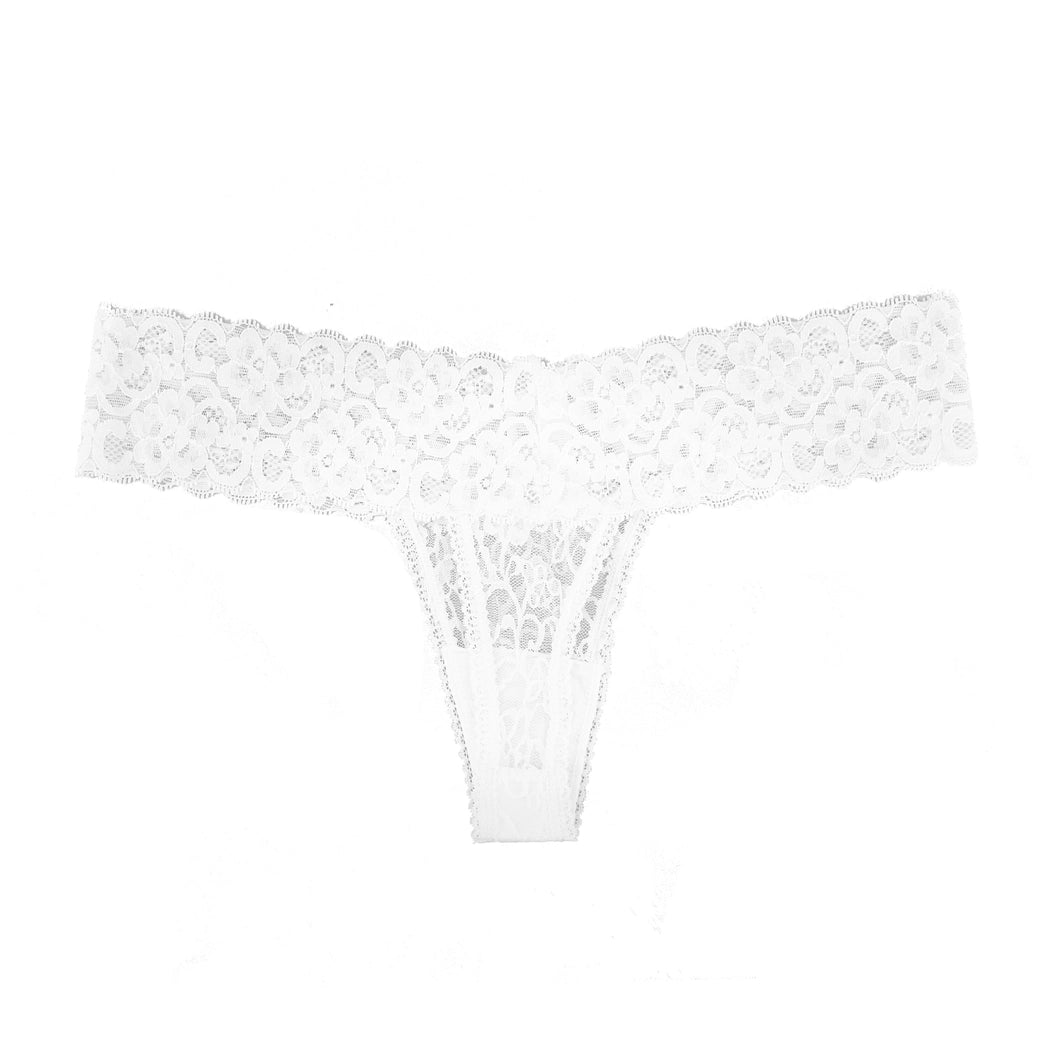 Classy Bride Darling Lace Crystal Jeweled Bridal Thong Panties - Flirt! 