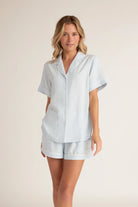Faceplant Dreams Linen Blend Short Sleeve Button-up PJ Shirt - Flirt! 