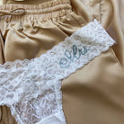 Classy Bride Darling Lace Crystal Jeweled Bridal Thong Panties - Flirt! 
