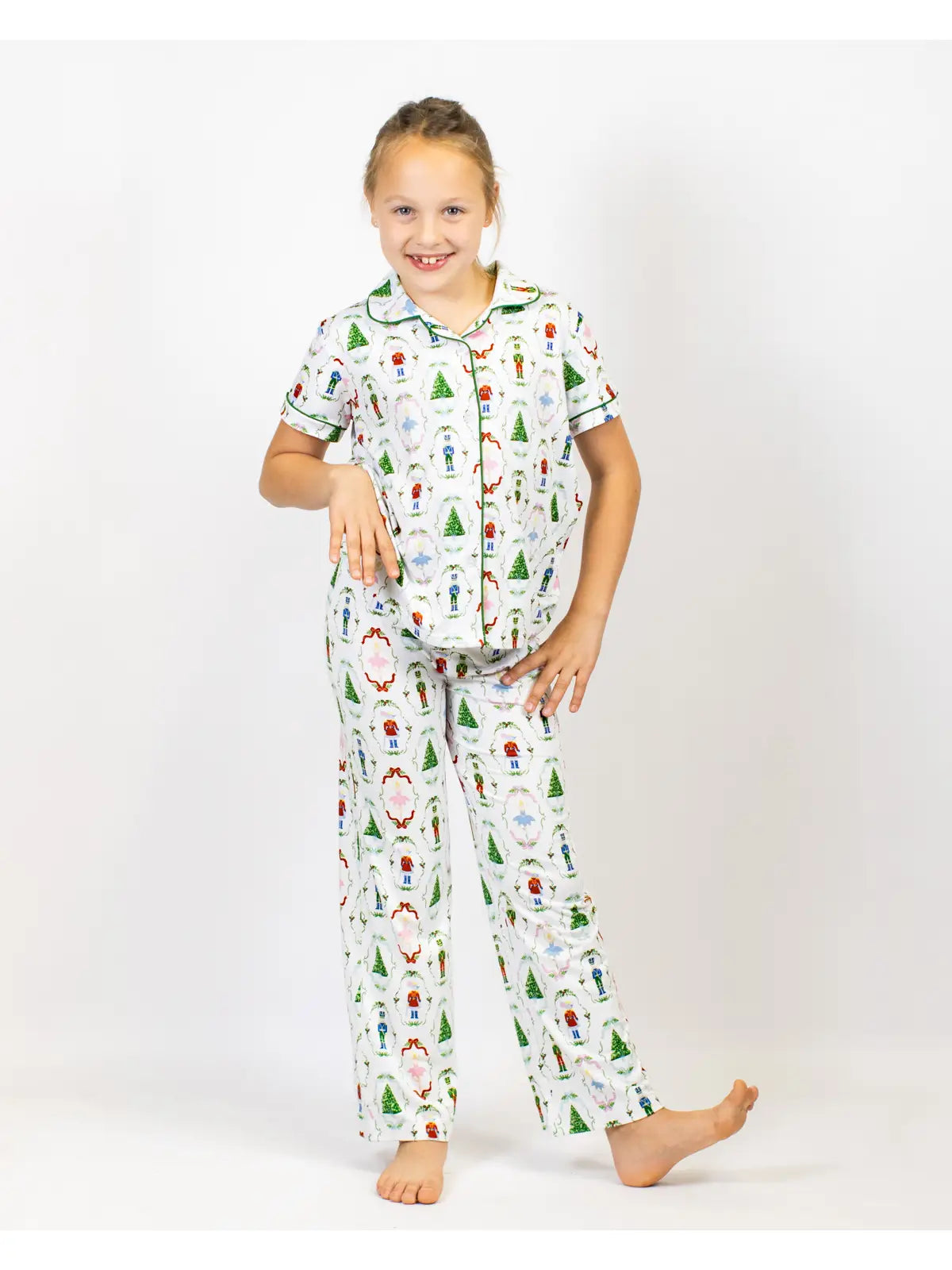 Girl's Nutcracker Waltz Short Sleeve Shirt and Pant 2 Piece Pajama Set - Flirt! 