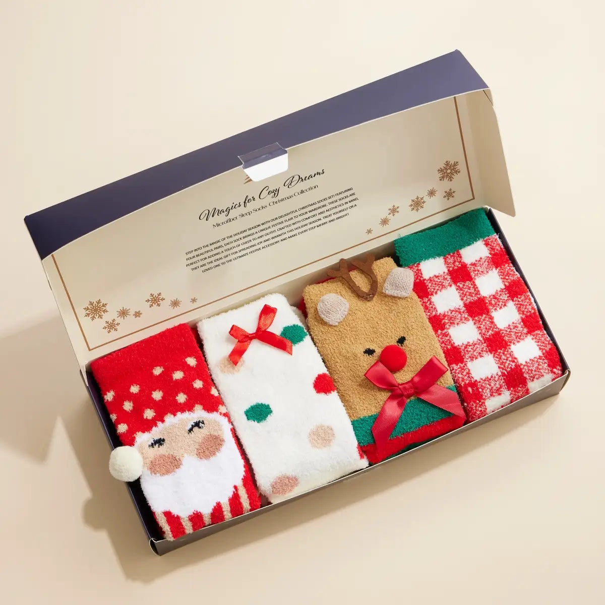 Cozy Christmas Socks 4 Pair Gift Box Set - Flirt! 