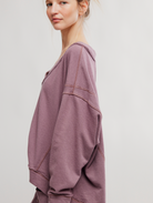 Free People Staycation Long Sleeve V-Neck Pullover - Flirt! 