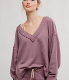 Free People Staycation Long Sleeve V-Neck Pullover - Flirt! 