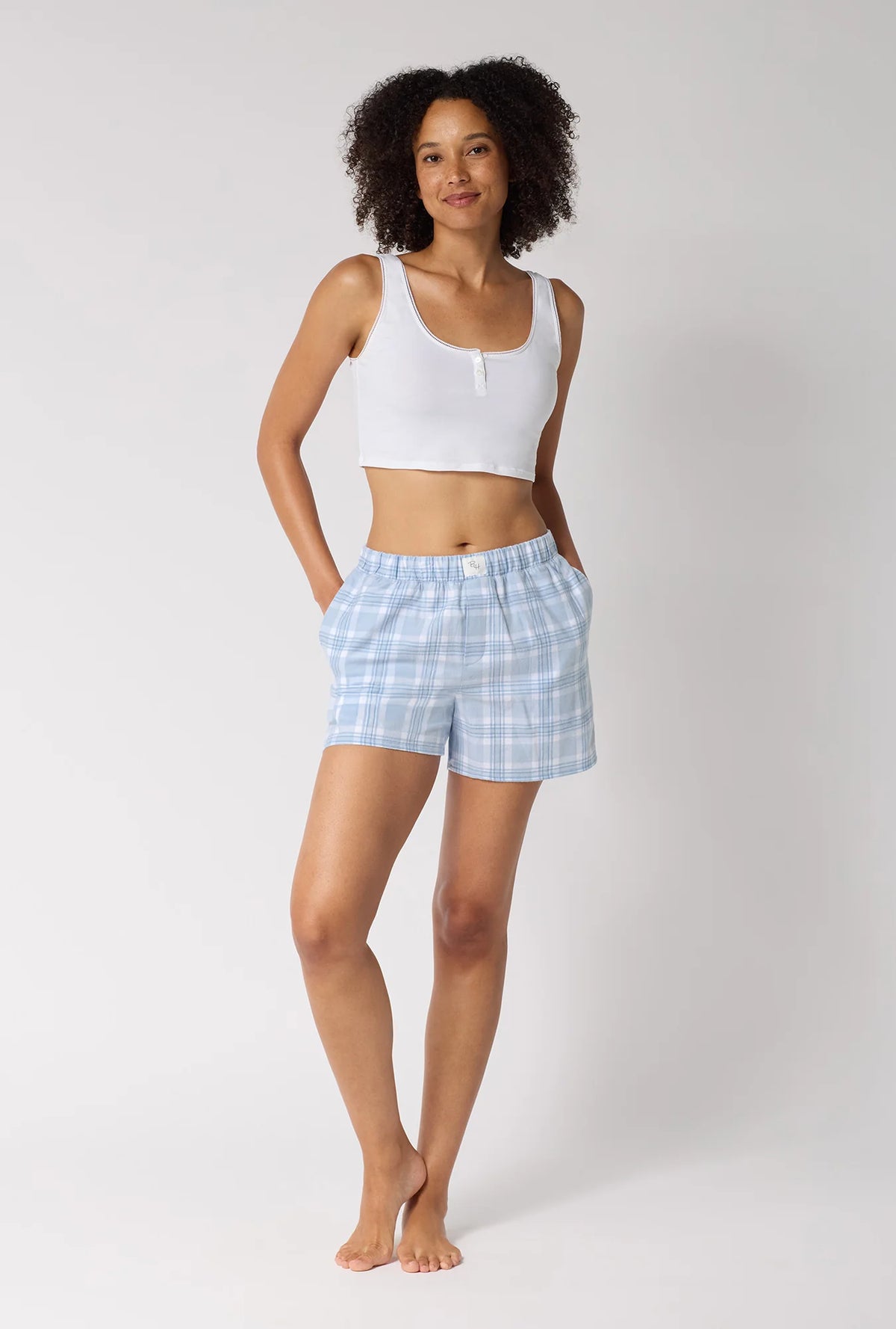 BedHead Organic Cotton Flannel Boxer Shorts - Flirt! 