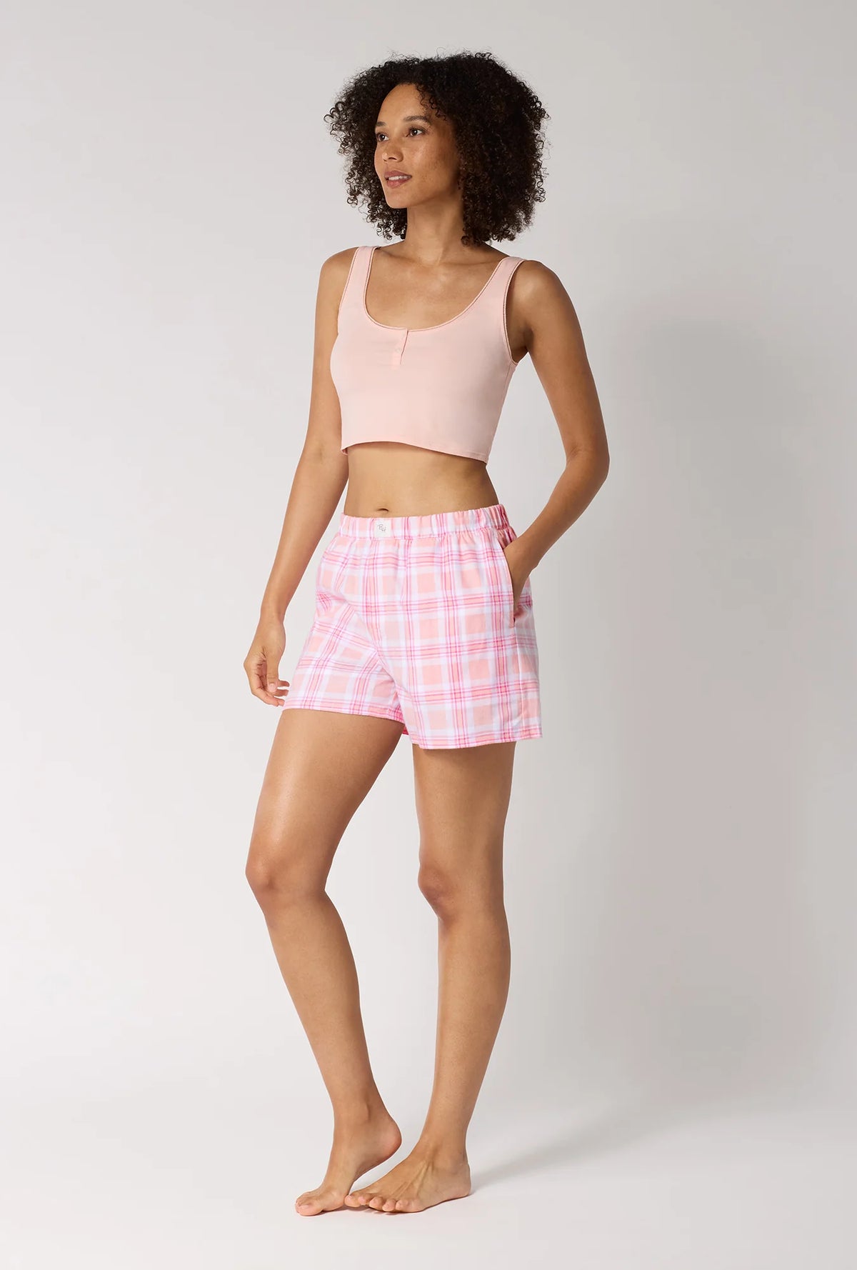 BedHead Organic Cotton Flannel Boxer Shorts - Flirt! 