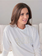 Shiraleah Ivory Bride Sweatshirt with Sherpa Lettering - Flirt! 