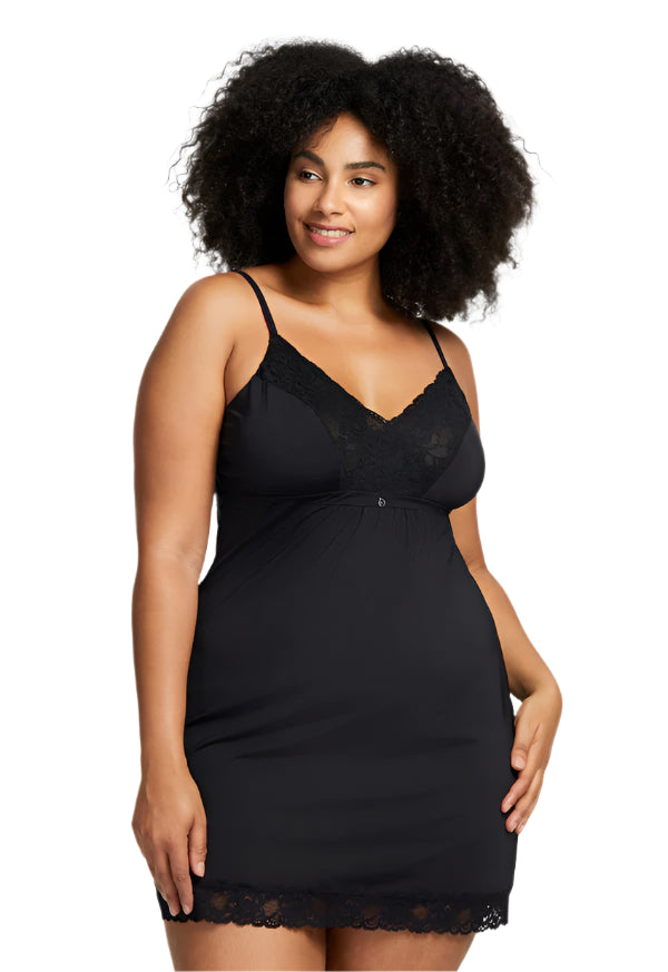 Bust Support Chemise Black - Flirt! Luxe Lingerie & Sleepwear