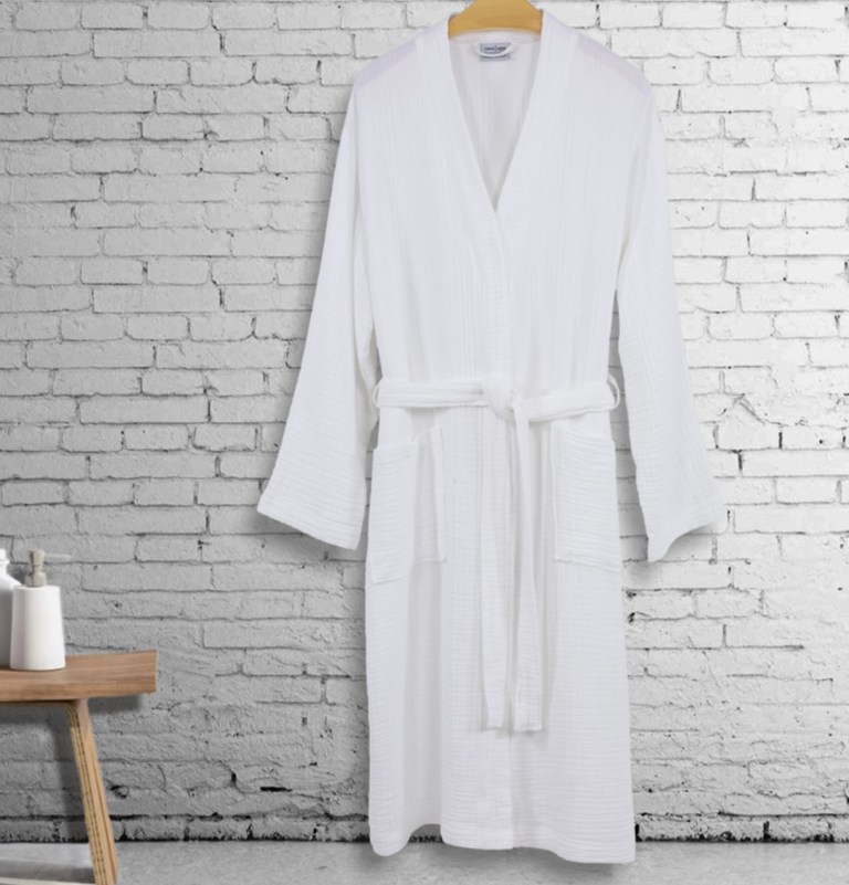 Long Sleeve, Mid Calf Bathrobe made of 100% Turkish Cotton - Flirt! 