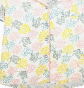 2 Piece Coral Reef Pajama Set with Short Sleeve and Short - Flirt! 
