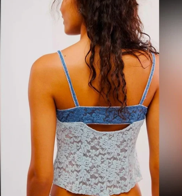 Free People All Day 2-Tone Lace Camisole - Flirt! 