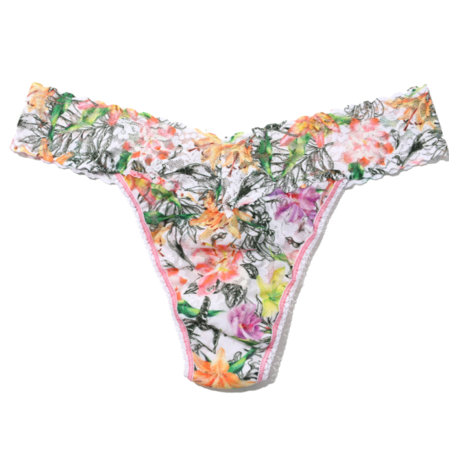 Hanky Panky Printed Signature Lace Original Rise Thong Botany - Flirt! 