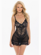 Valentine Lace Black Babydoll with G-String - Flirt! Luxe Lingerie & Sleepwear