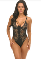 Dakota Satin and Lace Teddy - Flirt! Luxe Lingerie & Sleepwear