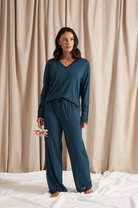 Bamboo Lace V-Neck Pajama Set - Flirt! Luxe Lingerie & Sleepwear