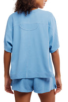 Free People Staycation Short Sleeve V-Neck Pullover - Flirt! 